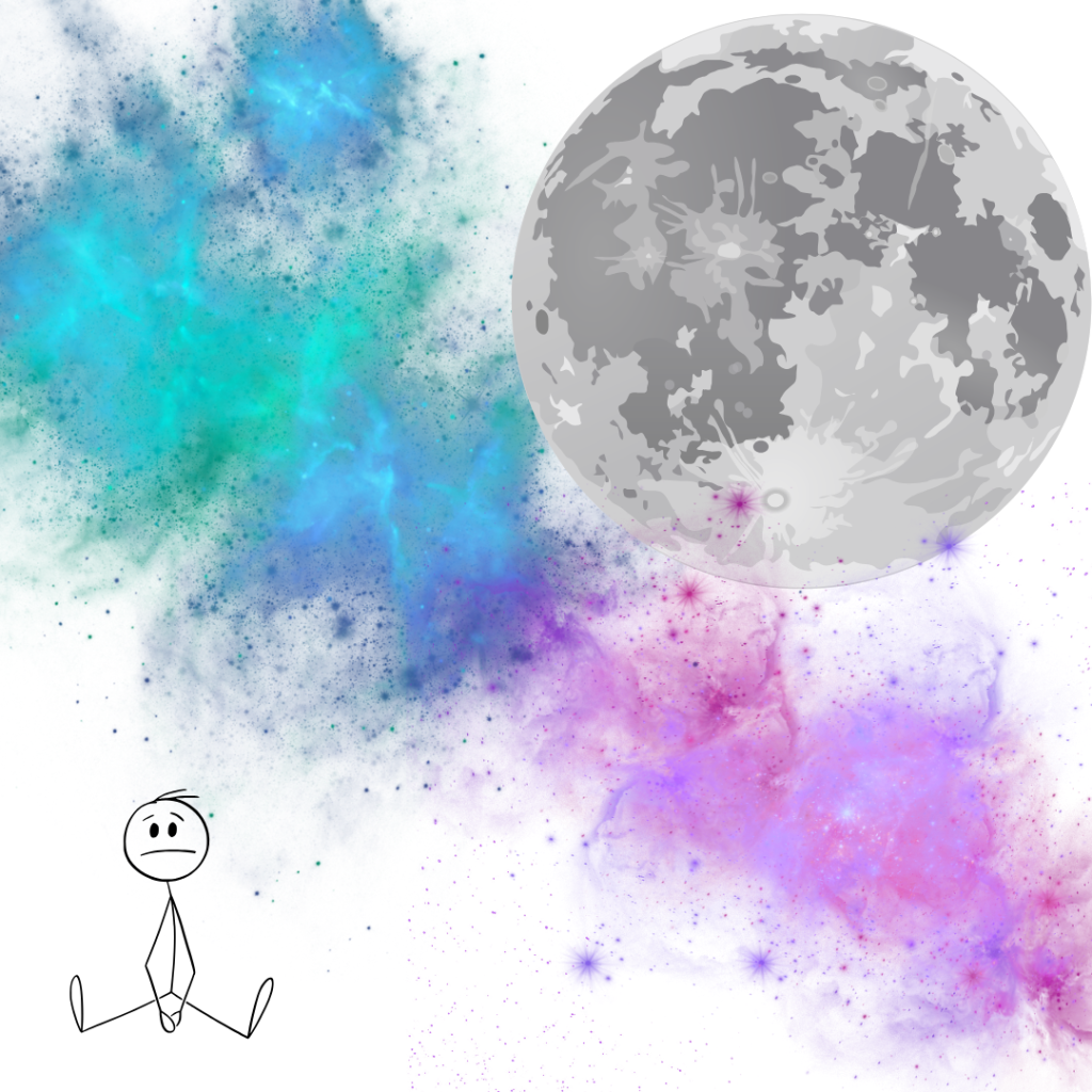 Chaos and the Universe, Smith Clinic, with cartoon character sitting down.